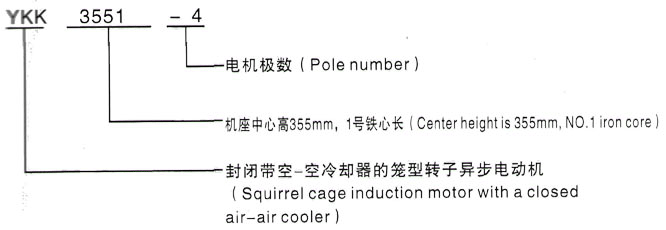 YKK系列(H355-1000)高压YJTG-315L2-10A/75KW三相异步电机西安泰富西玛电机型号说明